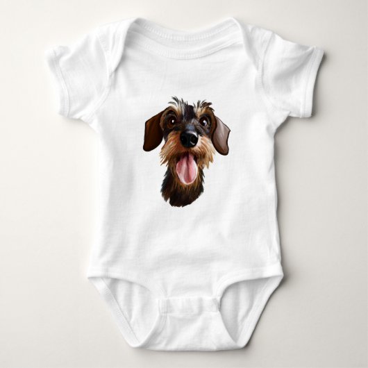 Wirehaired Teckel Baby Bodysuit (Voorkant)