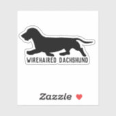Wirehaired teckel silhouet ras sticker (Vel)