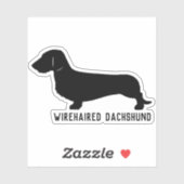 Wirehaired teckel silhouet sticker (Vel)