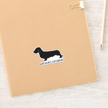 Wirehaired teckel silhouet sticker Mannelijk