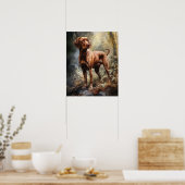 Wirehaired Vizsla Dog Art Print Poster (Keuken)