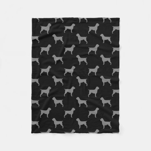 Wirehares Pointing Griffon Dog Silhouettes Fleece Deken (Voorkant)