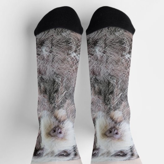 Wirehares Pointing Griffon Painting - Dog Art Sokken (Top)