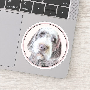 Wirehares Pointing Griffon Painting - Dog Art Sticker