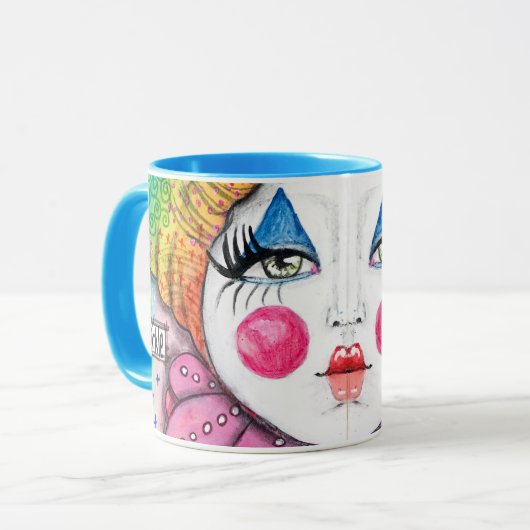 Wirfysische gekleden kleurige regenboog mok (Voorkant links)