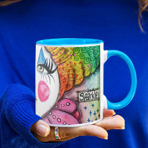 Wirfysische gekleden kleurige regenboog mok