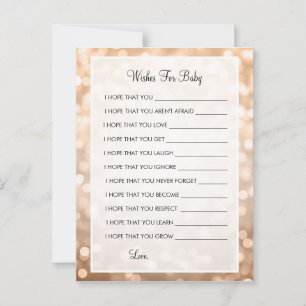 Wis voor Baby shower koper Glitter Lichten Advieskaart