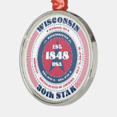 Wisconsin 30e staat kerstversiering metalen ornament (Links)