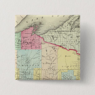 Wisconsin 8 vierkante button 5,1 cm
