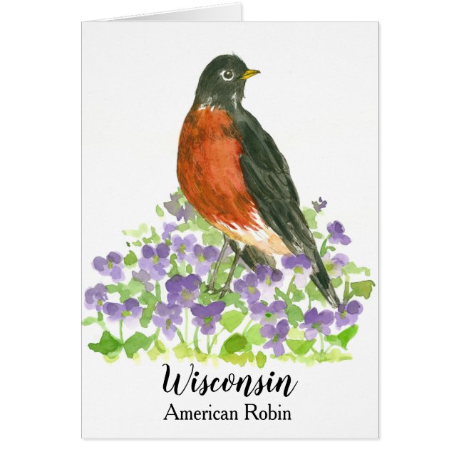 Wisconsin Amerikaanse Robin State Bird (Voorkant)