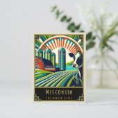 Wisconsin | Art. Deco Briefkaart (Staand voorkant)