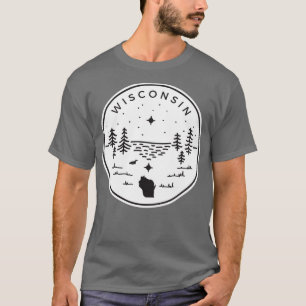 Wisconsin Badge Up North Black T-shirt