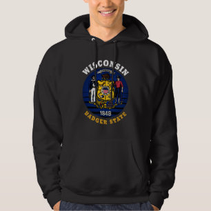 WISCONSIN BADGER STATE FLAG HOODIE