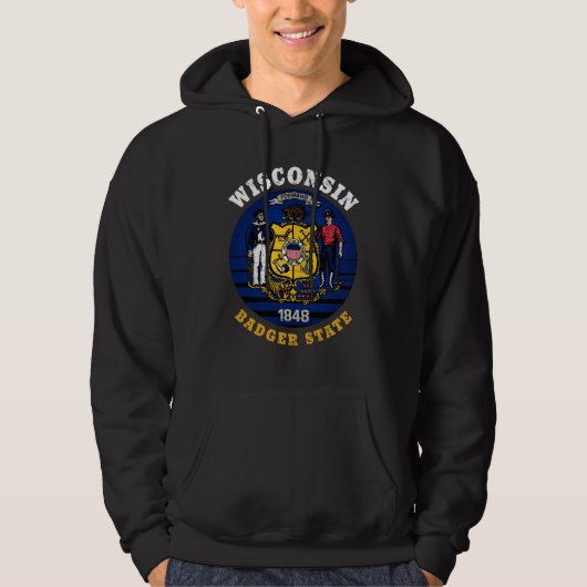 WISCONSIN BADGER STATE FLAG HOODIE (Voorkant)