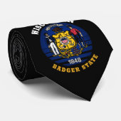 WISCONSIN BADGER STATE FLAG STROPDAS (Opgerold)