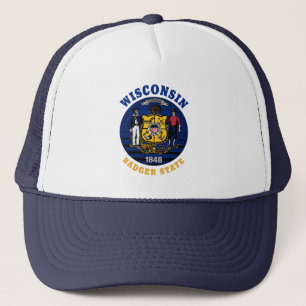 WISCONSIN BADGER STATE VLAG TRUCKER HOED PET