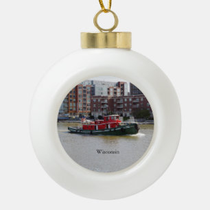 Wisconsin ball of snowflake ornament