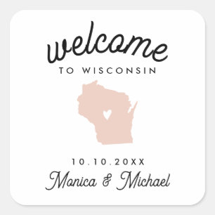 WISCONSIN-bestemming Weddenschap MET ELKE KLEUR Vierkante Sticker