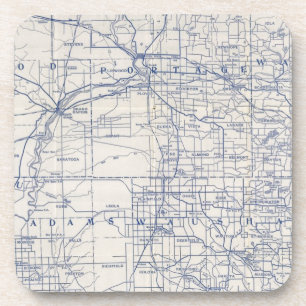 Wisconsin Bicycle Road Map 2 Drankjes Onderzetter