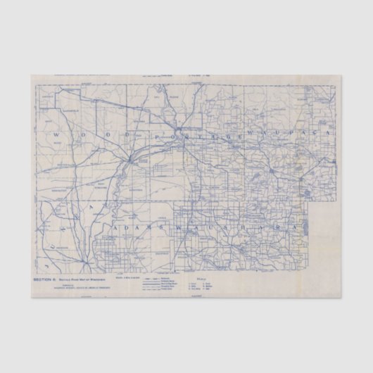 Wisconsin Bicycle Road Map 2 Tissuepapier (Voorkant)