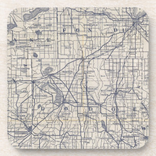 Wisconsin Bicycle Road Map 4 Bier Onderzetter