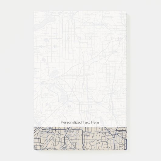 Wisconsin Bicycle Road Map 4 Post-it® Notes (Voorkant)