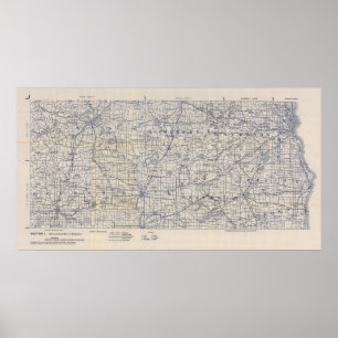 Wisconsin Bicycle Road Map 5 Poster