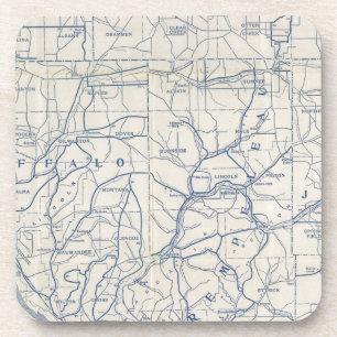 Wisconsin Bicycle Road Map 6 Drankjes Onderzetter