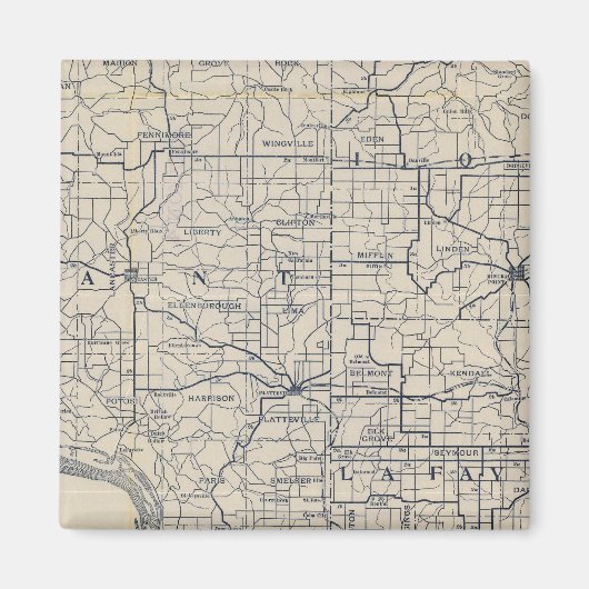 Wisconsin Bicycle Road Map 8 Magneet (Voorkant)