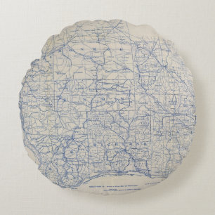 Wisconsin Bicycle Road Map Rond Kussen