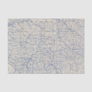 Wisconsin Bicycle Road Map Tissuepapier