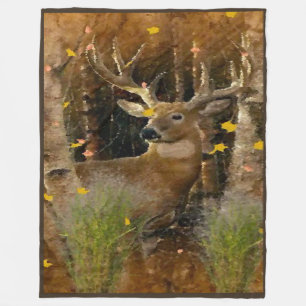 Wisconsin Big Buck Whitetail Herten handtekening Fleece Deken