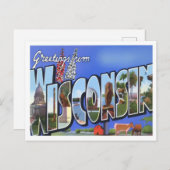 Wisconsin  Big Letters Briefkaart (Voorkant / Achterkant)