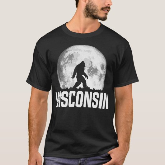 Wisconsin Bigfoot  Moon Retro Squatch  T-shirt (Voorkant)