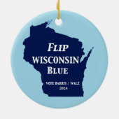Wisconsin Blauw in 2024 Keramisch Ornament (Achterkant)