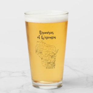 Wisconsin Brouwerij Theme Beer Glass Glas