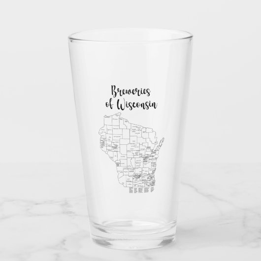 Wisconsin Brouwerij Theme Beer Glass Glas (Voorkant)