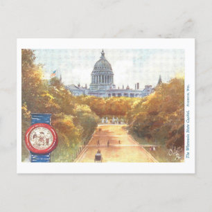  Wisconsin Capitol met Seal Briefkaart