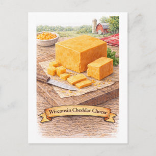 Wisconsin Cheddar Kaas (Amerikaanse Voedsel Serie) Briefkaart