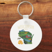 Wisconsin Cheese State Pride Farm Dairy Lover Gift Sleutelhanger (Voorkant)