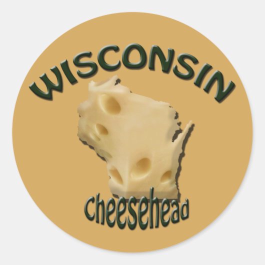 Wisconsin Cheesehead Cheese Sticker (Voorkant)