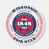 Wisconsin Circle Typographie Souvenir Magnet (Devant)