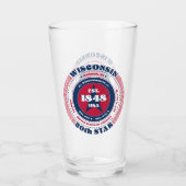 Wisconsin Circular Typography Design Glas (Achterkant)