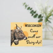 Wisconsin Come Smell our Dairy Air Humour Carte po (Debout devant)