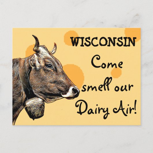 Wisconsin Come Smell our Dairy Air Humour Carte po (Devant)