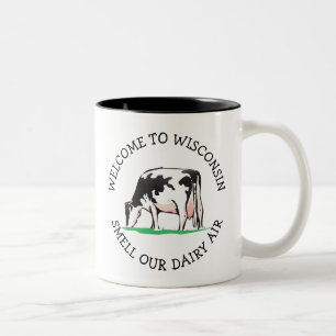Wisconsin Cow Dairy Farmer Humor Coffee Mok