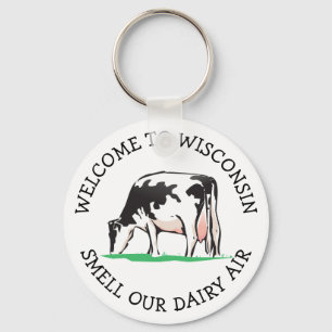 Wisconsin Cow Dairy Farmer Humor Sleutelhanger