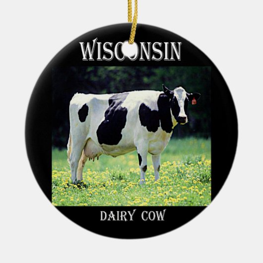 Wisconsin Dairy Cow Keramisch Ornament (Voorkant)