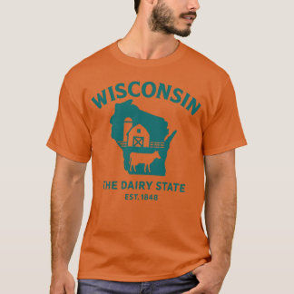 Wisconsin Dairy State Schuur Overzicht T-shirt