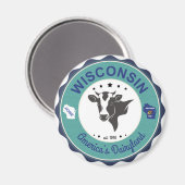 Wisconsin Dairyland Badge Magnet Magneet (Voorkant / Achterkant)